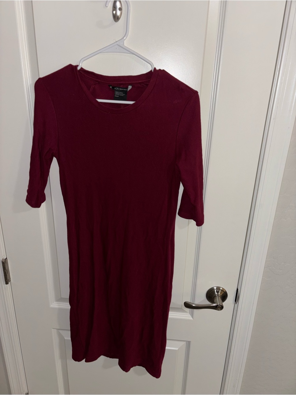 A/X Armani Exchange Women’s Burgundy Midi Knit Dress